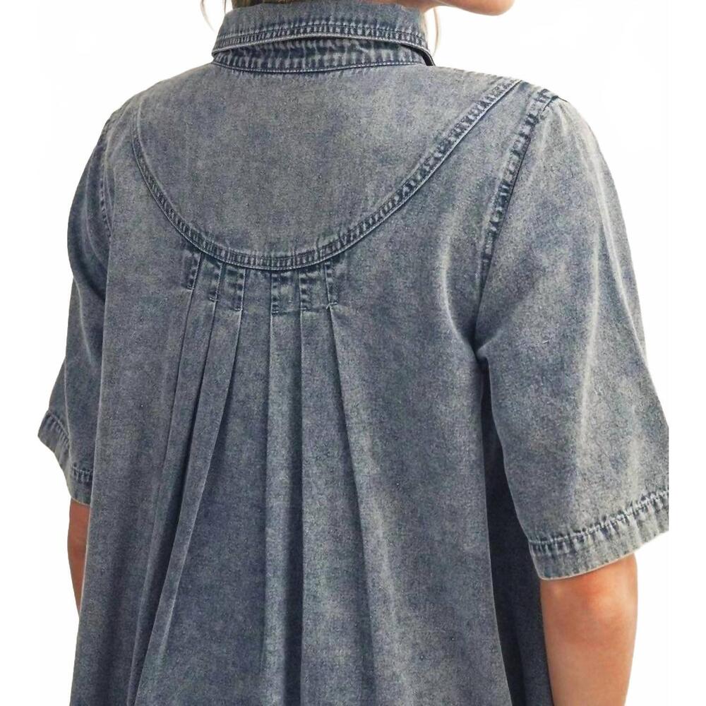 NEW JODIFL all of me short sleeves denim dress in blue - Picture 4 of 6